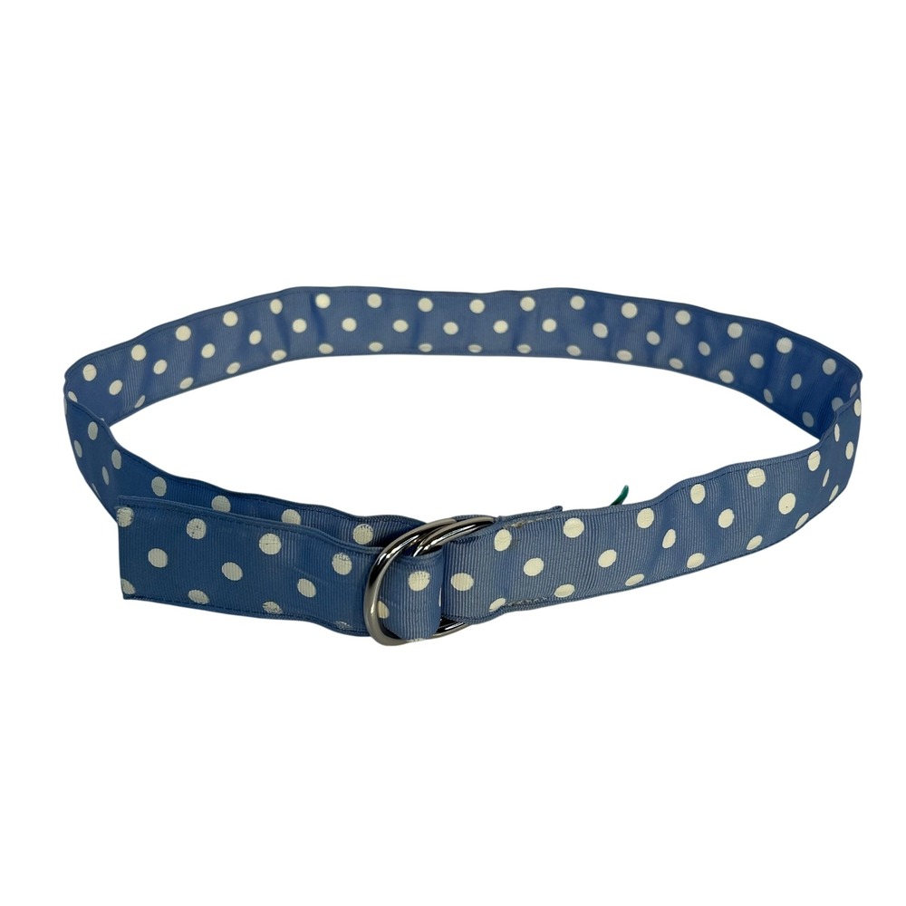 Eliza‎ B Belt Polka Dot Blue White D Ring Small